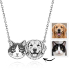 Personalized 925 Sterling Silver 3D Relief Pet Head Charm Necklace Custom  1 To 5 Pet Portrait Pendant Gifts For Pet Owners