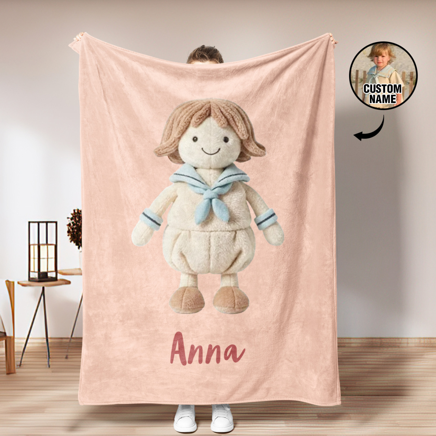 Personalized Photo Blanket Cute Plush Blanket Mini Me Blanket Gifts for Lover