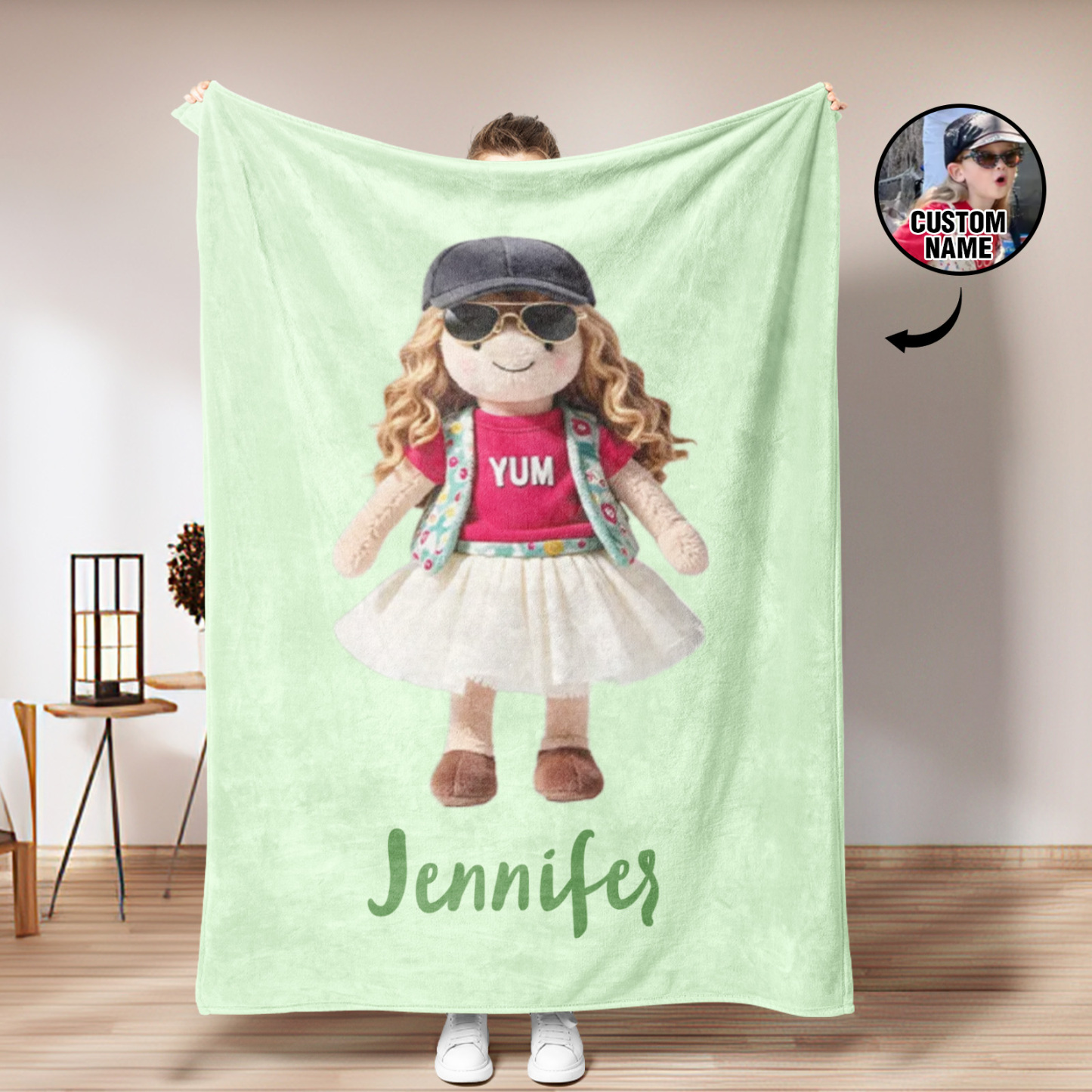Personalized Photo Blanket Cute Plush Blanket Mini Me Blanket Gifts for Lover