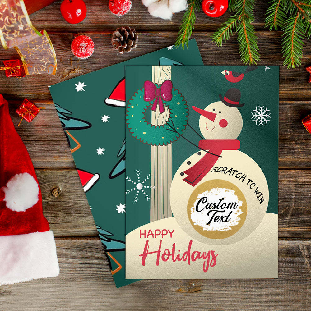 Custom Christmas Scratch Card Personalized Snowman Surprise Scratch off Cards - PetGiftsCustom