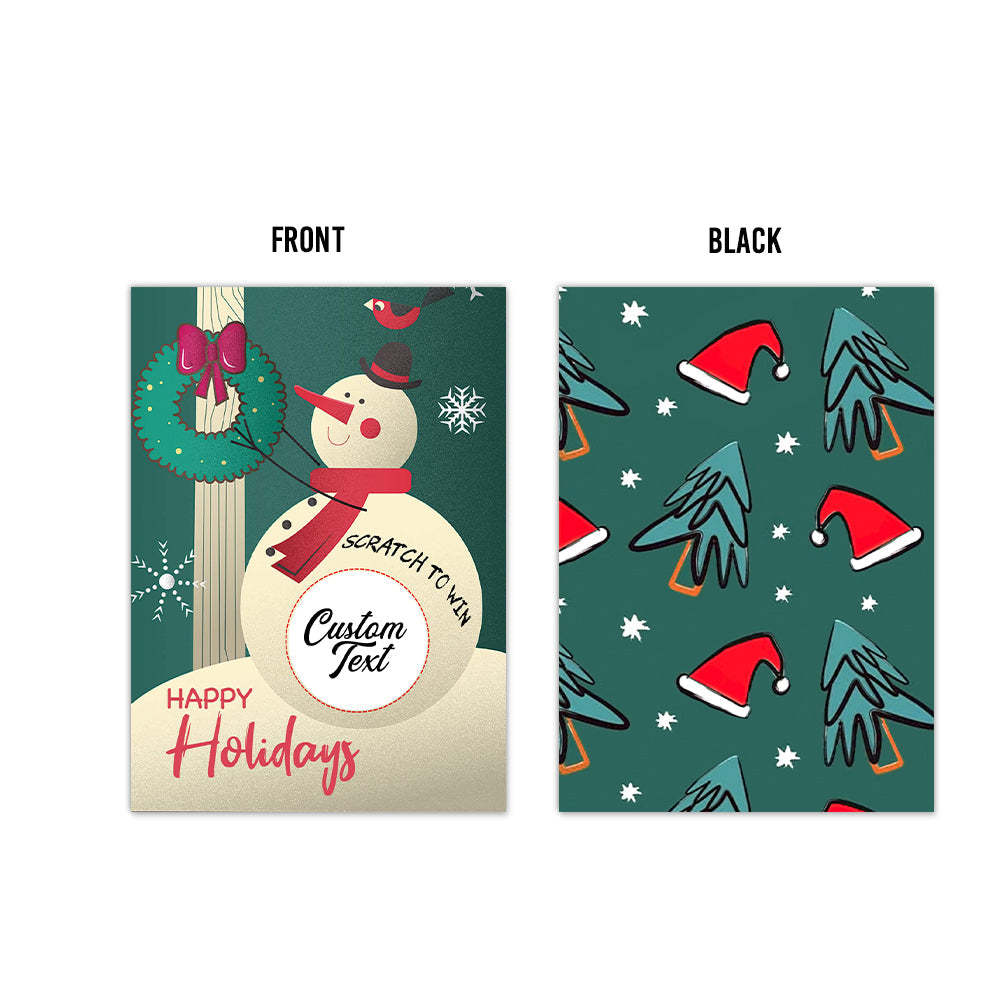 Custom Christmas Scratch Card Personalized Snowman Surprise Scratch off Cards - PetGiftsCustom