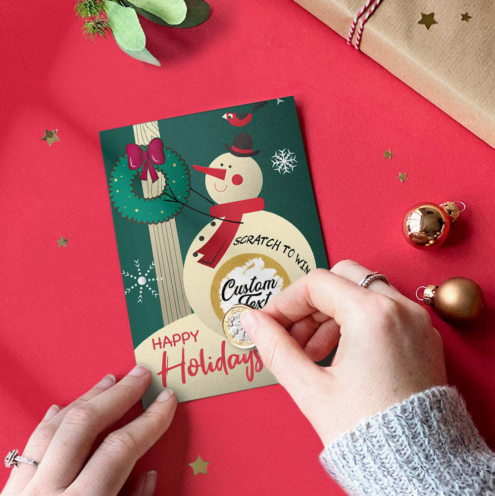 Custom Christmas Scratch Card Personalized Snowman Surprise Scratch off Cards - PetGiftsCustom