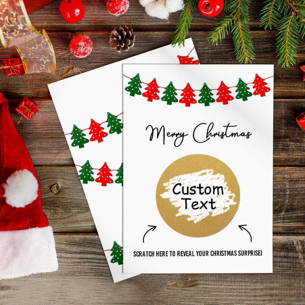 Custom Christmas Scratch Card Personalized Christmas Tree Surprise Scratch off Cards - PetGiftsCustom