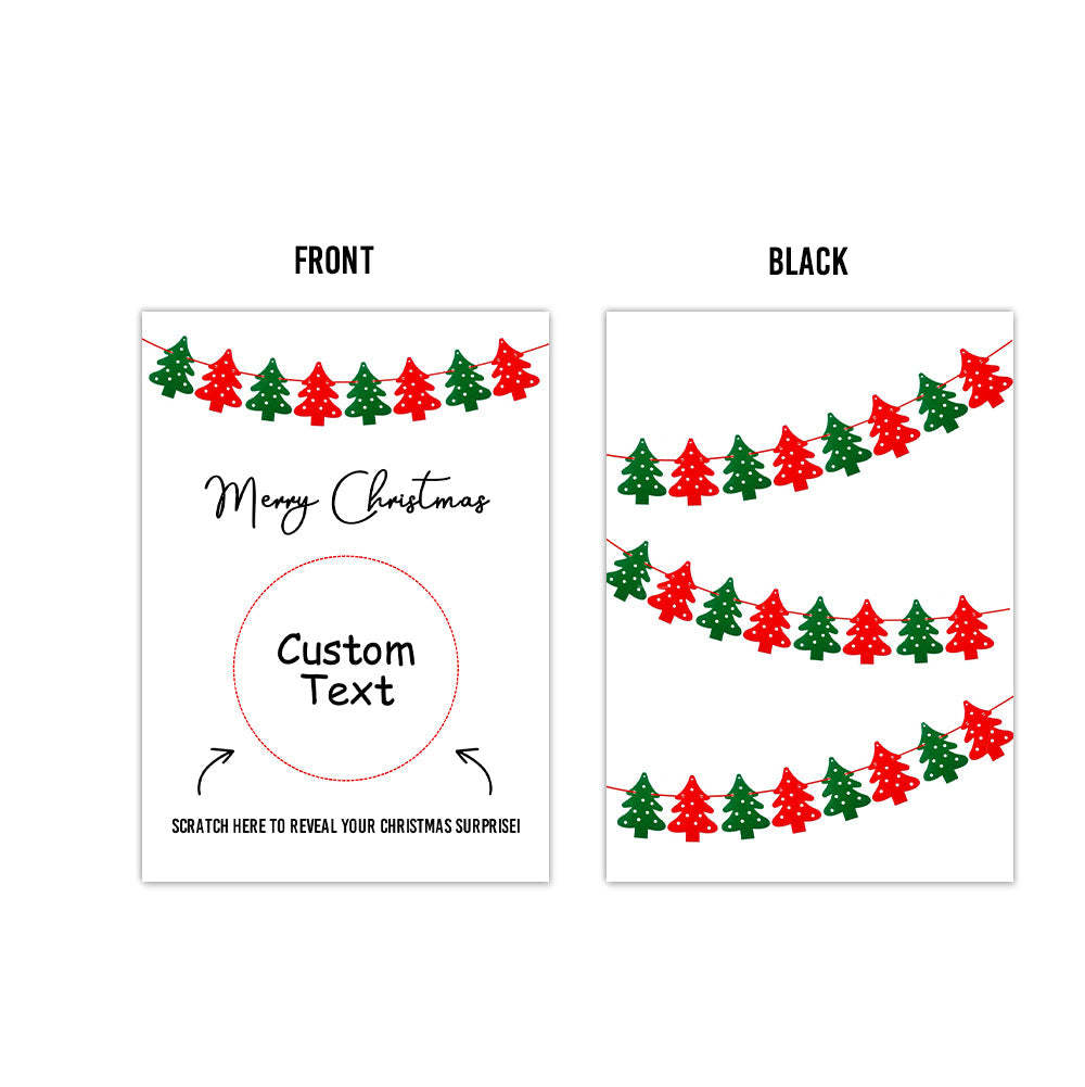 Custom Christmas Scratch Card Personalized Christmas Tree Surprise Scratch off Cards - PetGiftsCustom