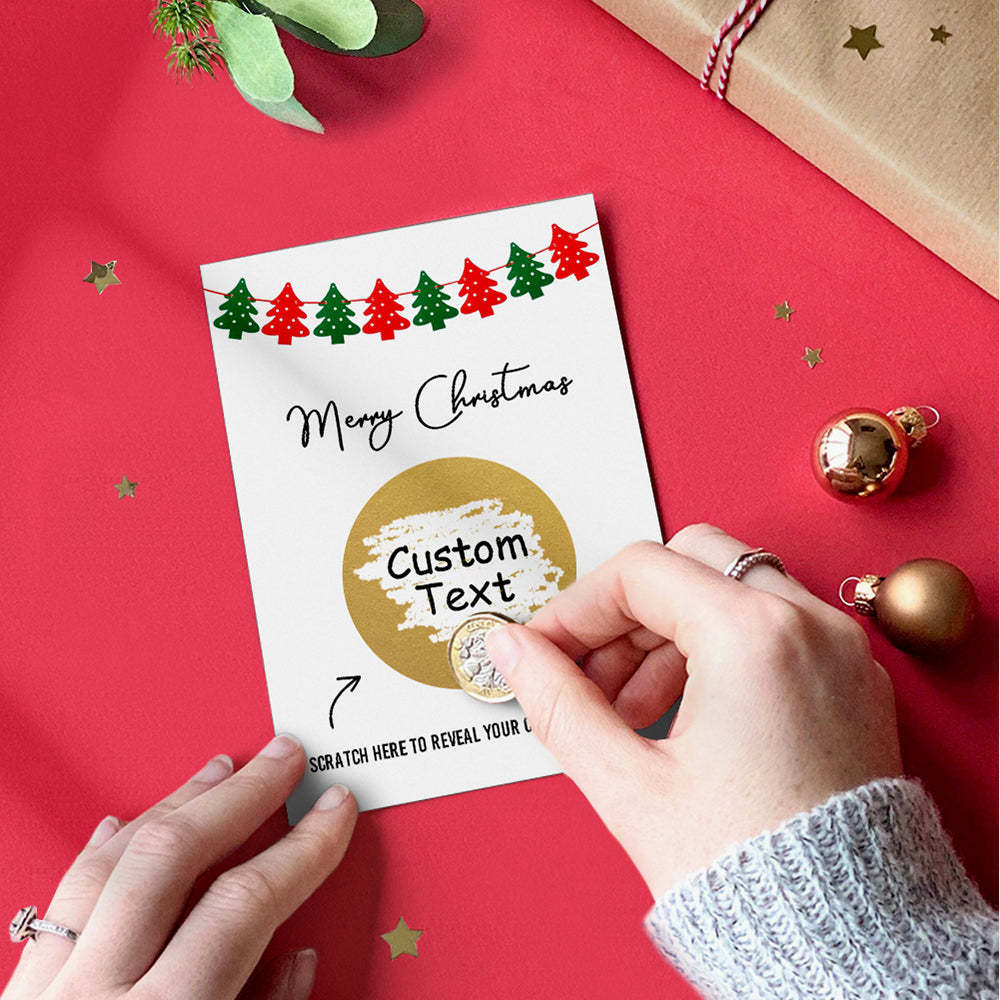 Custom Christmas Scratch Card Personalized Christmas Tree Surprise Scratch off Cards - PetGiftsCustom
