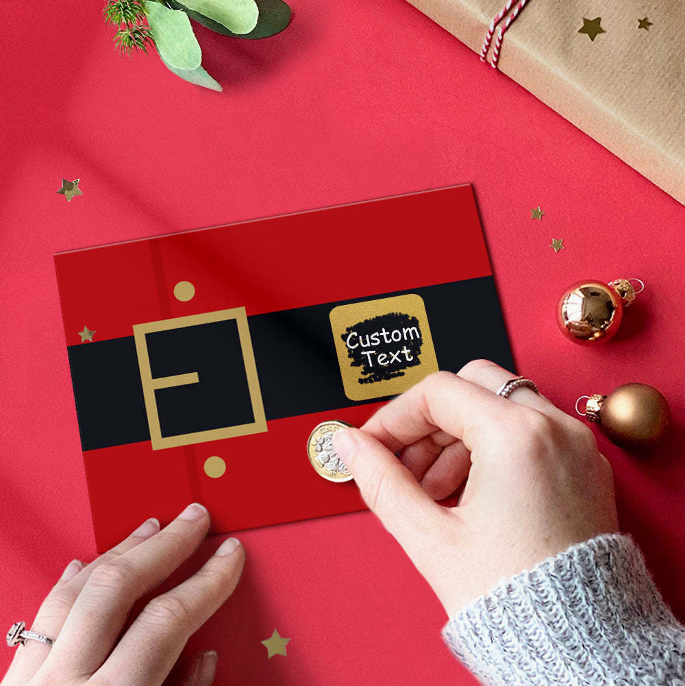 Custom Christmas Scratch Card Personalized Funny Santa Claus Surprise Scratch off Cards - PetGiftsCustom
