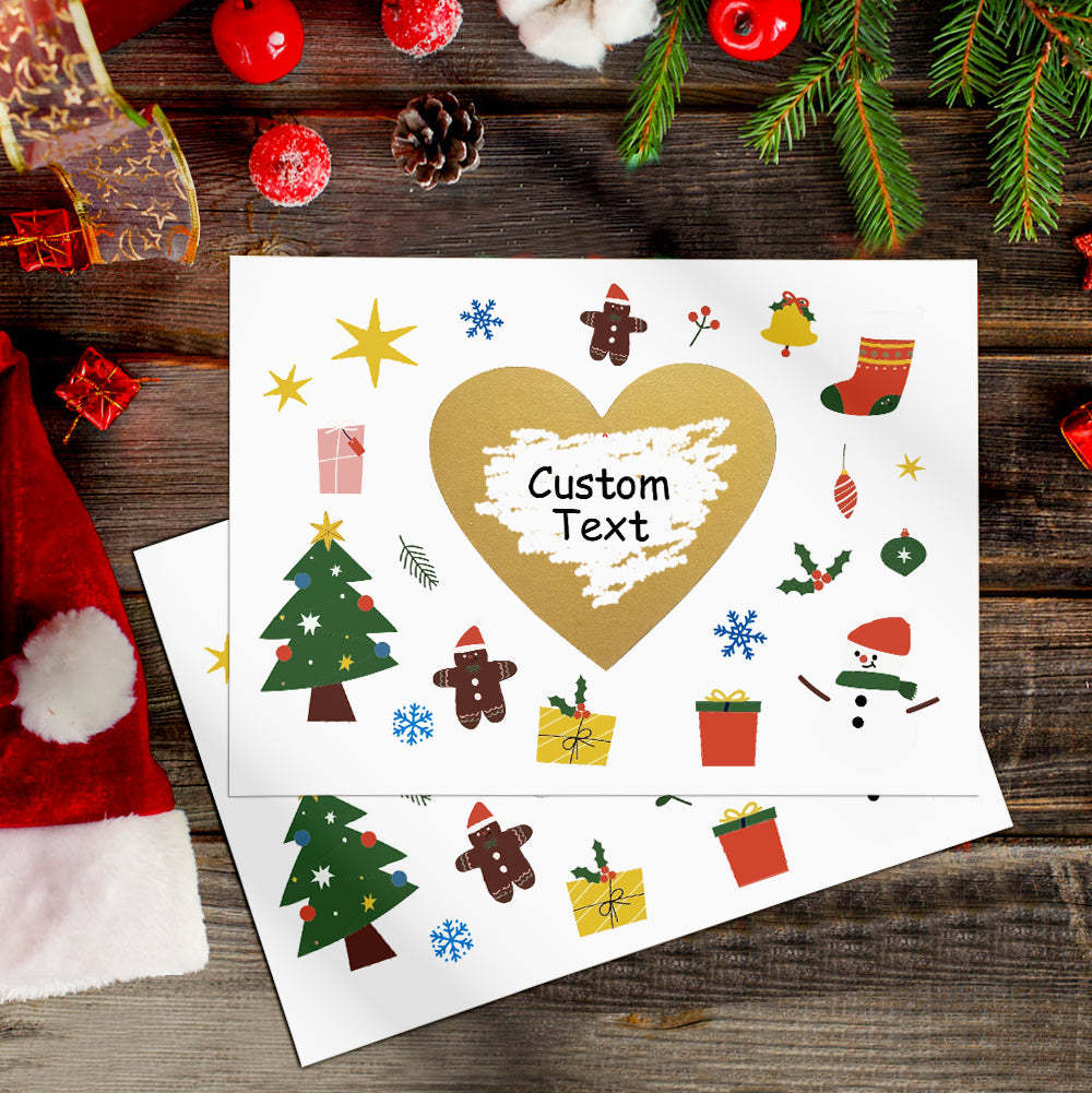 Custom Christmas Scratch Card Personalized Christmas Pattern Surprise Scratch off Cards - PetGiftsCustom