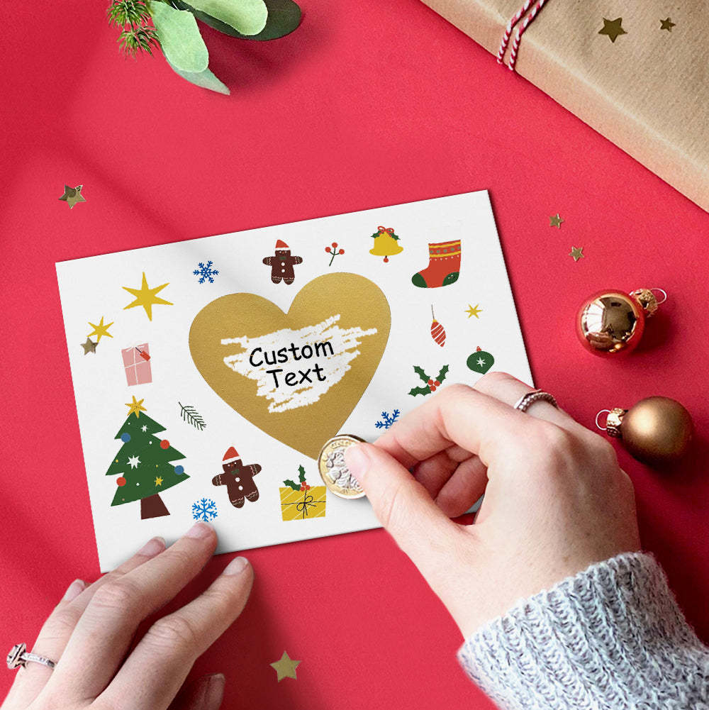 Custom Christmas Scratch Card Personalized Christmas Pattern Surprise Scratch off Cards - PetGiftsCustom