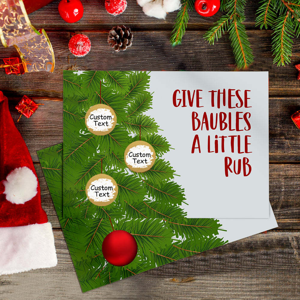 Custom Christmas Scratch Card Personalized Christmas Tree Bells Surprise Scratch off Cards - PetGiftsCustom