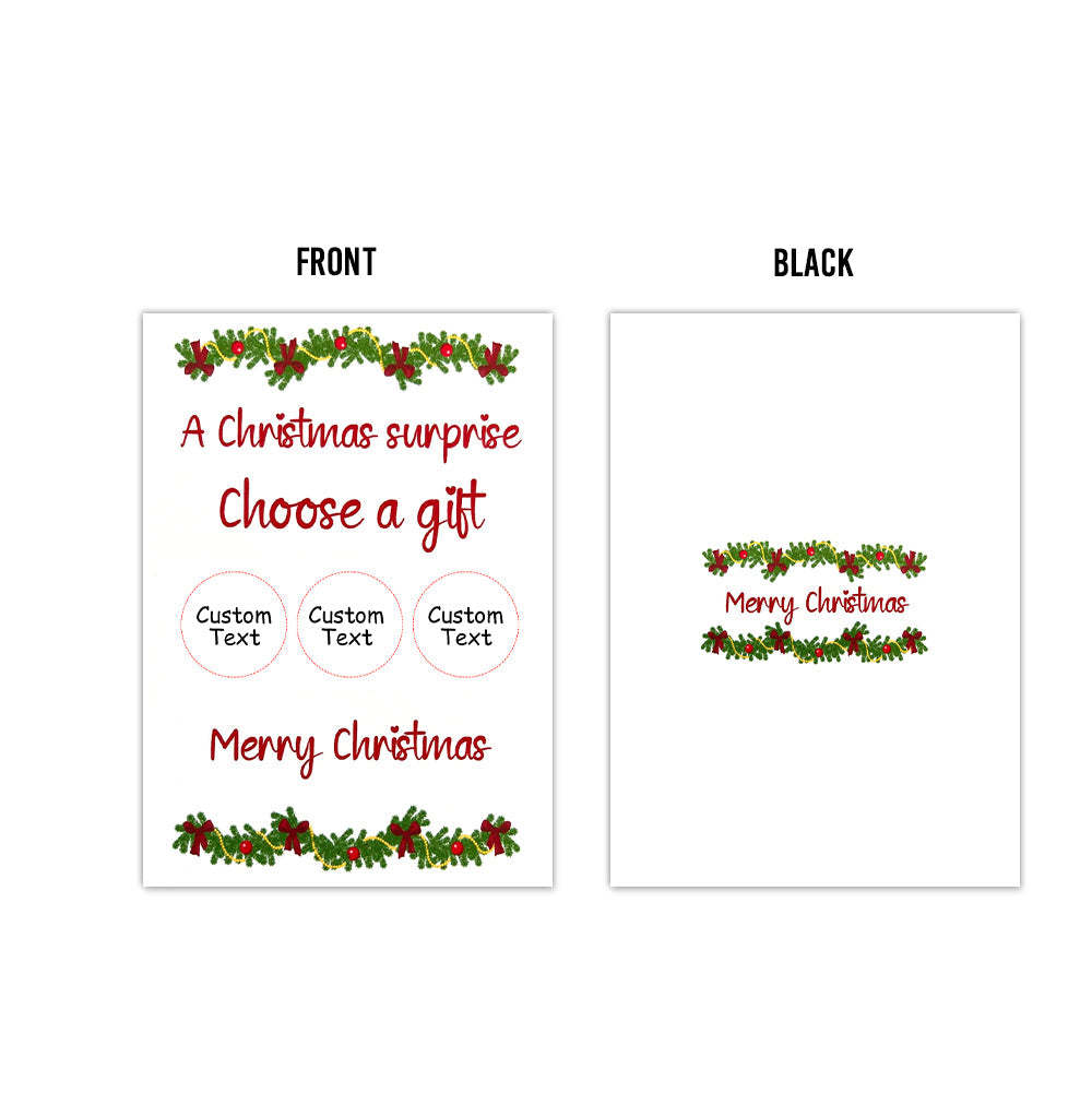 Custom Christmas Scratch Card Personalized Christmas Wreath Surprise Scratch off Cards - PetGiftsCustom