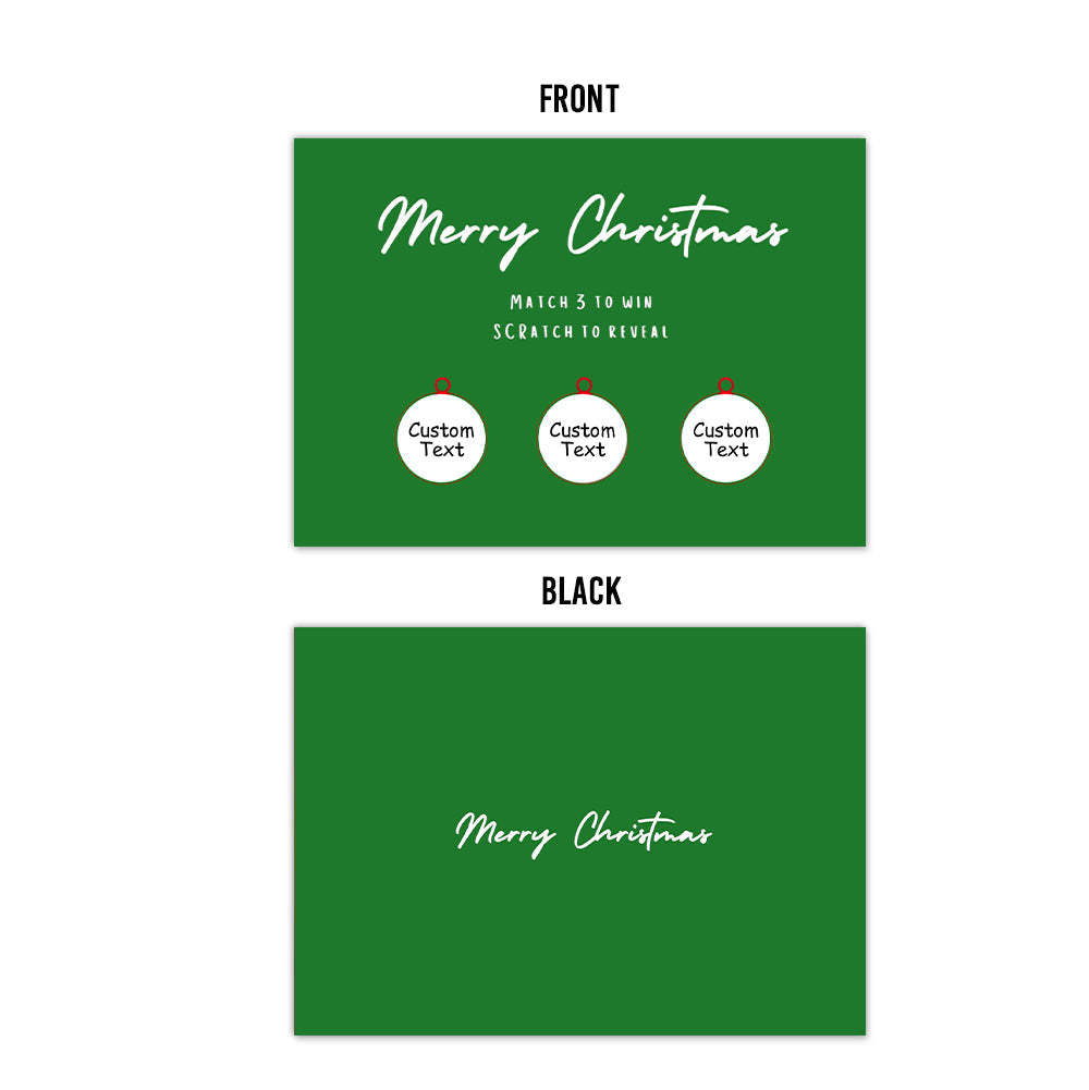 Custom Christmas Scratch Card Personalized Green Surprise Scratch off Cards - PetGiftsCustom