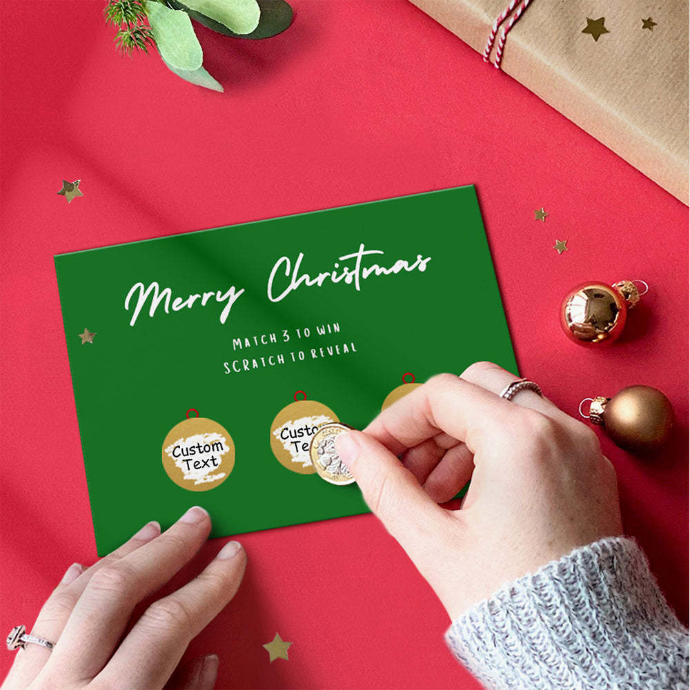Custom Christmas Scratch Card Personalized Green Surprise Scratch off Cards - PetGiftsCustom