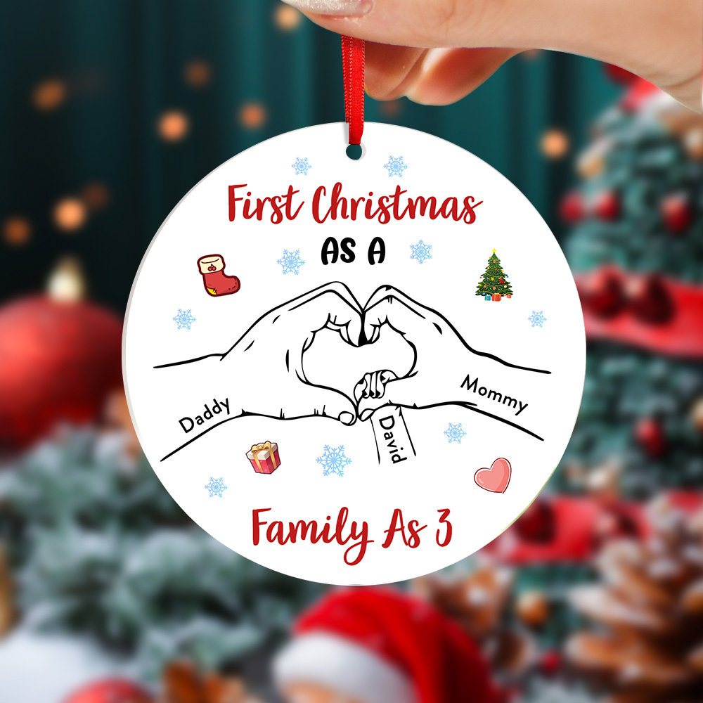 Custom Christmas Tree Ornament Personalized Name Christmas Gifts First Christmas Gift for Family - CustomPetGifts