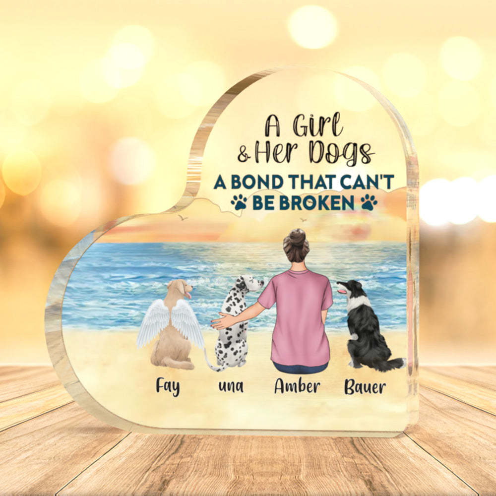 Custom Heart Plaque Personalized Hairstyle Clothes and Name Pet and Owner Love - PetGiftsCustom