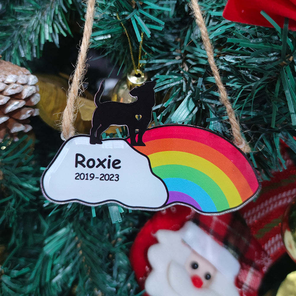 Personalized Pet Rainbow Bridge Custom Dog Rainbow Ornament Memorial Gifts for Loss of Dogs - PetGiftsCustom