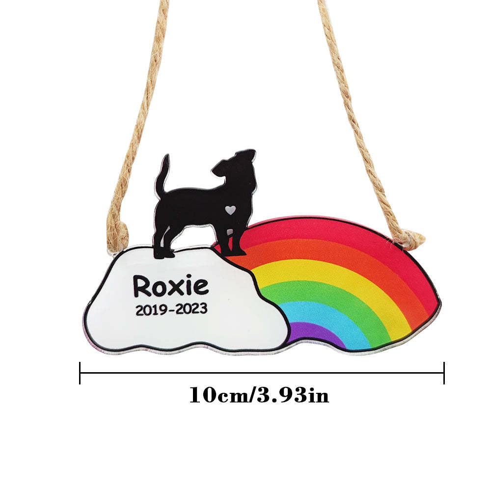 Personalized Pet Rainbow Bridge Custom Dog Rainbow Ornament Memorial Gifts for Loss of Dogs - PetGiftsCustom