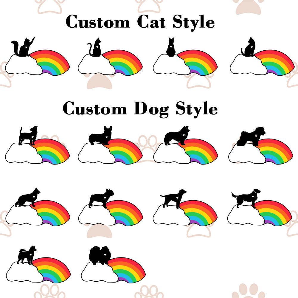 Personalized Pet Rainbow Bridge Custom Dog Rainbow Ornament Memorial Gifts for Loss of Dogs - PetGiftsCustom
