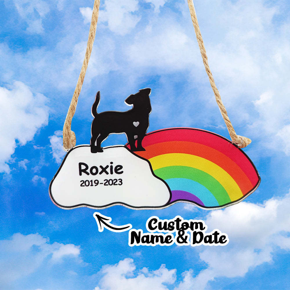 Personalized Pet Rainbow Bridge Custom Dog Rainbow Ornament Memorial Gifts for Loss of Dogs - PetGiftsCustom