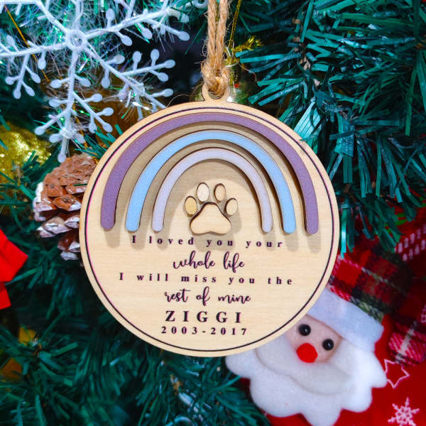 Personalized Rainbow Bridge Pet Memorial Ornament Sympathy Gifts for Pet Lovers - PetGiftsCustom