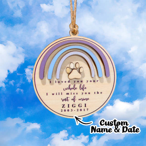 Personalized Rainbow Bridge Pet Memorial Ornament Sympathy Gifts for Pet Lovers - PetGiftsCustom