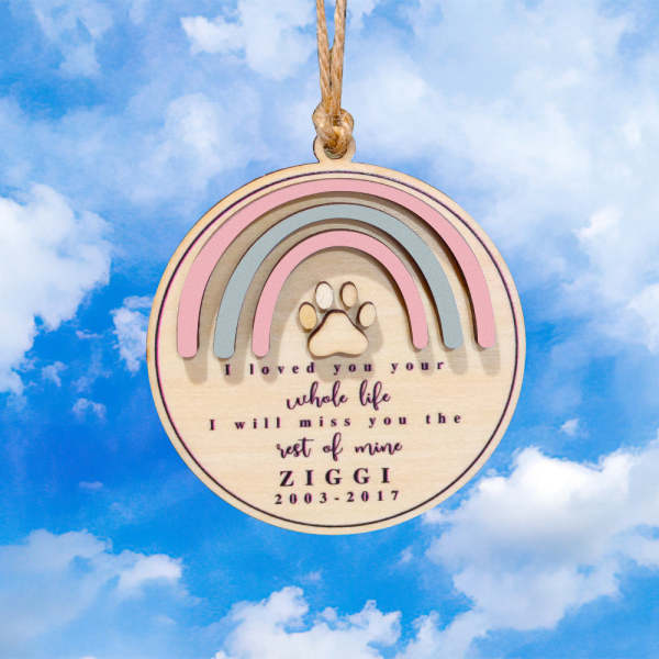 Personalized Rainbow Bridge Pet Memorial Ornament Sympathy Gifts for Pet Lovers - PetGiftsCustom