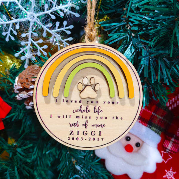 Personalized Rainbow Bridge Pet Memorial Ornament Sympathy Gifts for Pet Lovers - PetGiftsCustom