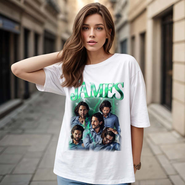 Custom Photo Vintage Tee Personalized Name T-shirt Personalised Christmas Gifts for Family - MyFaceSocksUK