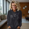 Custom Photo Embroidered Pocket Hoodie Text On Sleeve Colorful Couple Sweatshirt