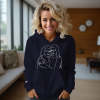 Custom Photo Embroidered Pocket Hoodie Text On Sleeve Colorful Couple Sweatshirt