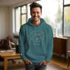Custom Photo Embroidered Pocket Hoodie Text On Sleeve Colorful Couple Sweatshirt