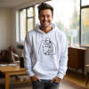 Custom Photo Embroidered Pocket Hoodie Text On Sleeve Colorful Couple Sweatshirt
