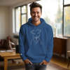 Custom Photo Embroidered Pocket Hoodie Text On Sleeve Colorful Couple Sweatshirt