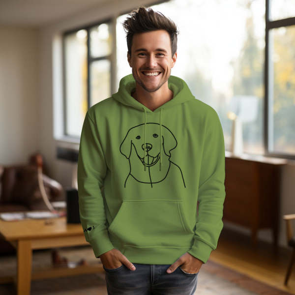 Custom Photo Embroidered Pocket Hoodie Text On Sleeve Colorful Couple Sweatshirt