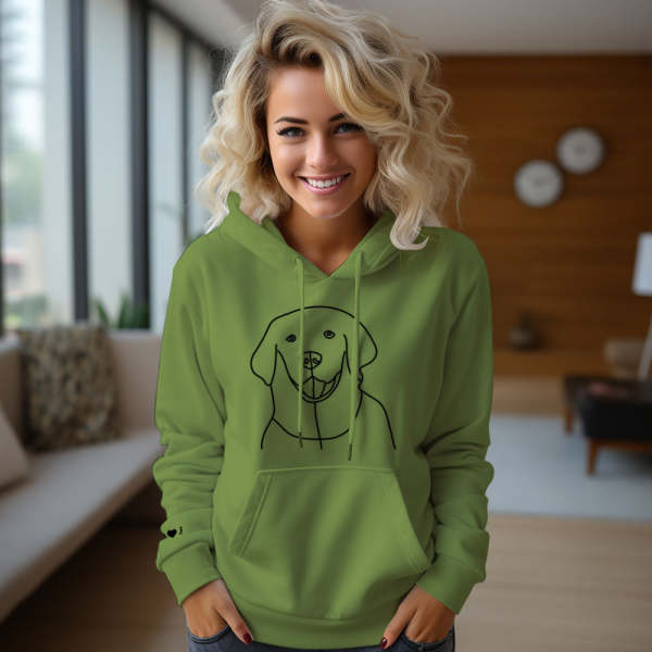 Custom Photo Embroidered Pocket Hoodie Text On Sleeve Colorful Couple Sweatshirt