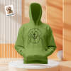 Custom Photo Embroidered Pocket Hoodie Text On Sleeve Colorful Couple Sweatshirt
