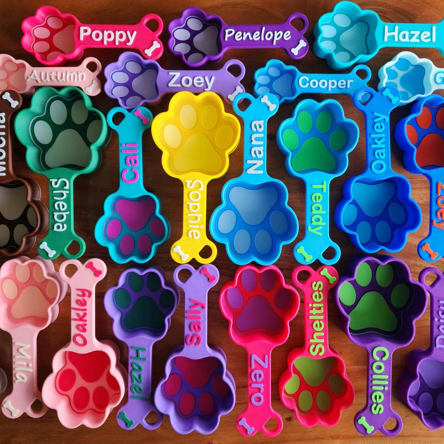 Custom 3D Printed Dog Food Scoop Custom Name Dog Food Scoop Pet Food Measuring Cup Dog Gift