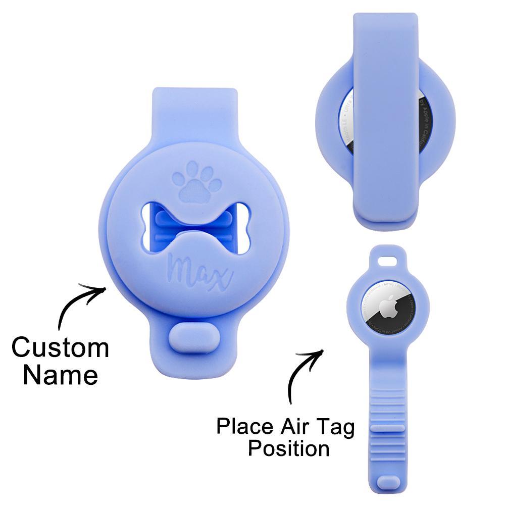 Custom Name Dog Air Tag Holder Silica Gel Collar Accessories - PetGiftsCustom