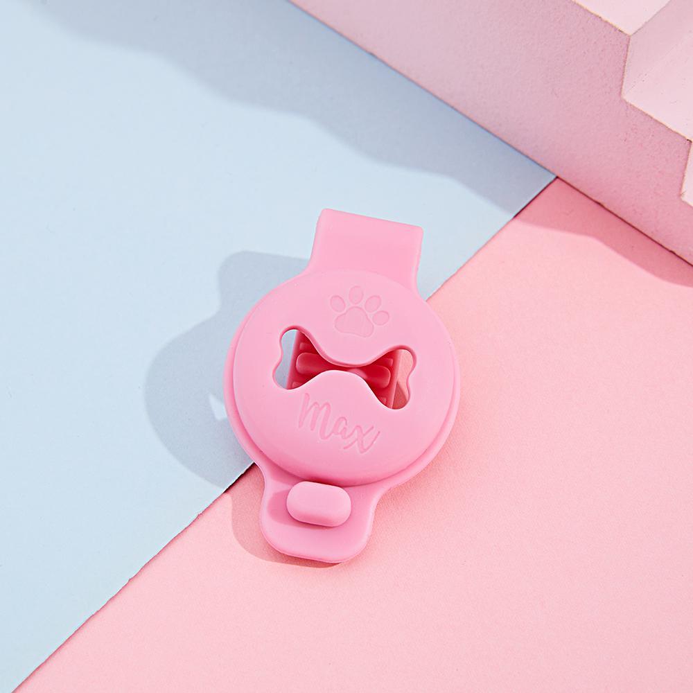 Custom Name Dog Air Tag Holder Silica Gel Collar Accessories - PetGiftsCustom