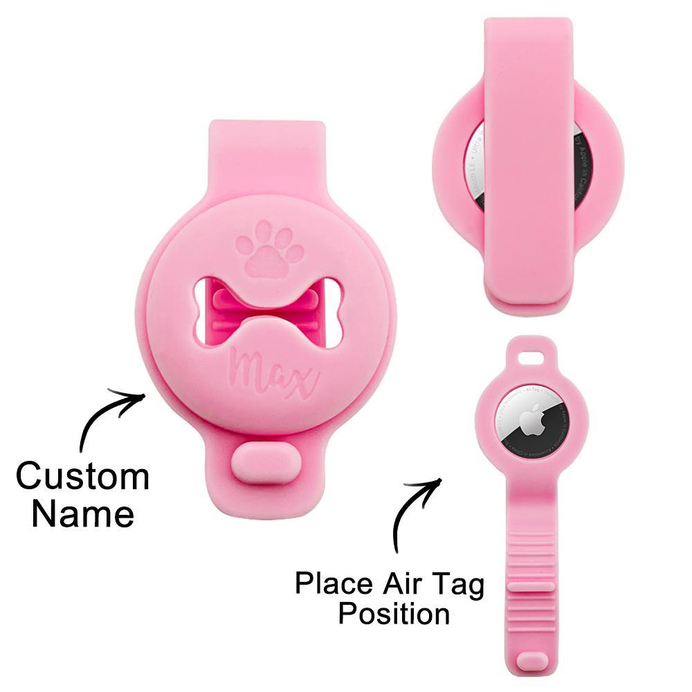 Custom Name Dog Air Tag Holder Silica Gel Collar Accessories - PetGiftsCustom