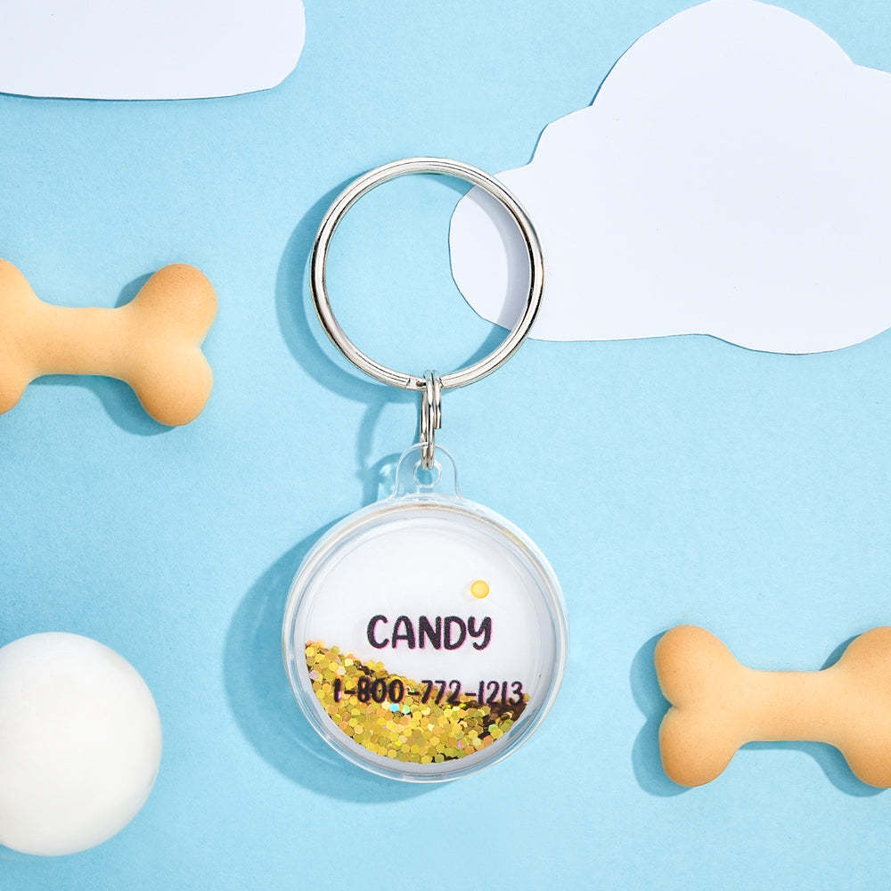 Custom Name Air Tag Holder Quicksand Safe Pet Gift for Pet Owner - PetGiftsCustom