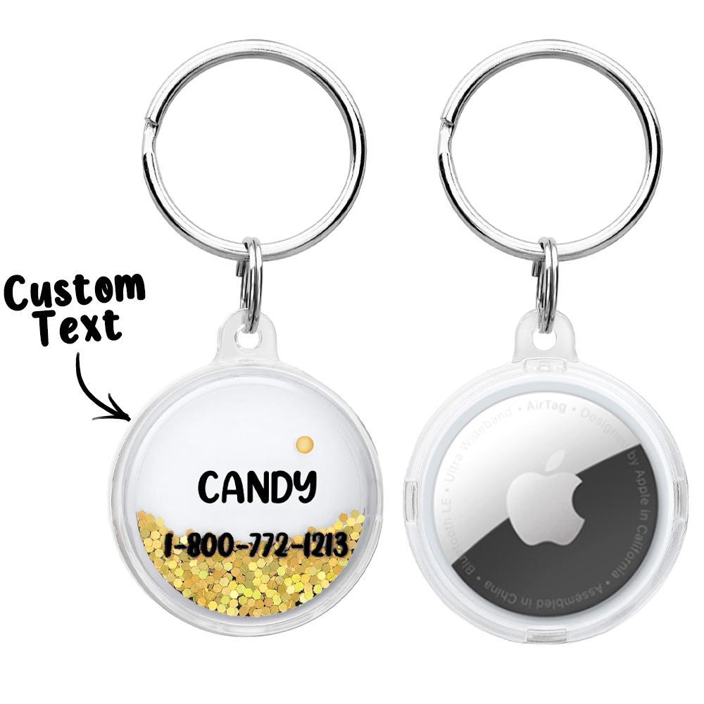 Custom Name Air Tag Holder Quicksand Safe Pet Gift for Pet Owner - PetGiftsCustom