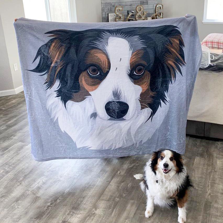 Custom Dog Blanket with Picture Pet Face Blanket Pet Face on Blanket