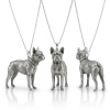 Exquisite S925 Sterling Silver 3D Pet Pendant Necklace, Highly Detailed Sculpted Dog & Cat Animal Charm Jewelry for Pet Owners - namenecklace