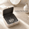 Personalized 925 Sterling Silver 3D Relief Heart Pet Head Portrait Pendant Custom Photo Charm Necklace Gift For Dog Moms