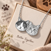 Personalized 925 Sterling Silver 3D Relief Pet Head Charm Necklace Custom  1 To 5 Pet Portrait Pendant Gifts For Pet Owners