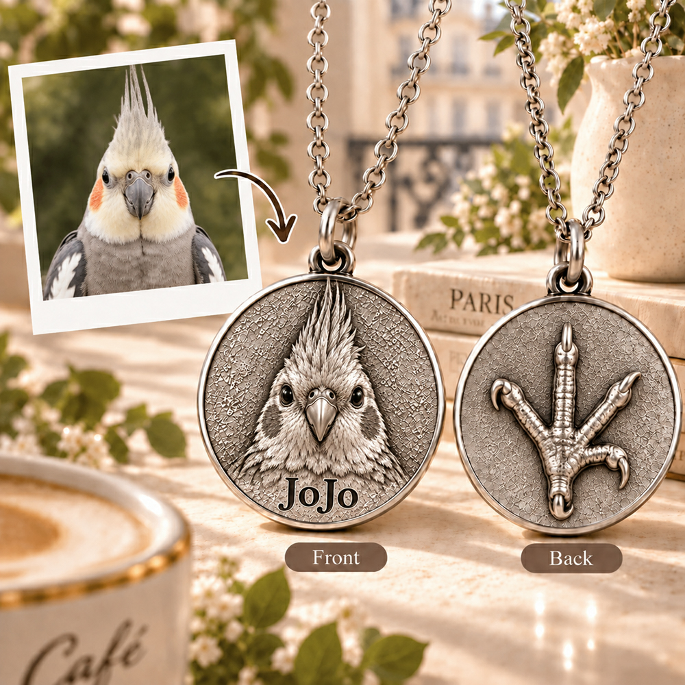 Personalized 3D Embossed Horse Coin Photo Name Necklace Custom 925 Sterling Silver Pet Portrait Coin Necklace Gift for Pet Owner
