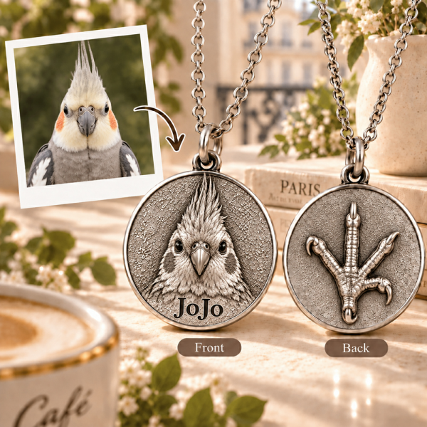 Personalized 3D Embossed Horse Coin Photo Name Necklace Custom 925 Sterling Silver Pet Portrait Coin Necklace Gift for Pet Owner