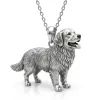 Personalized S925 Sterling Silver 3D Pet Pendant Necklace, Custom Photo to 3D Sculpted Dog & Cat Jewelry, Golden Retriever Memorial Gift for Pet Mom