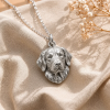 Custom 925 Sterling Silver 3D Pet Photo Portrait Pendant Sculpted Dog Cat Head Charm Memorial Gift For Her