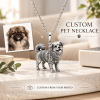 Personalized S925 Sterling Silver 3D Pet Pendant Necklace, Custom Photo to 3D Sculpted Dog & Cat Jewelry, Pekingese Memorial Gift for Dog Mom